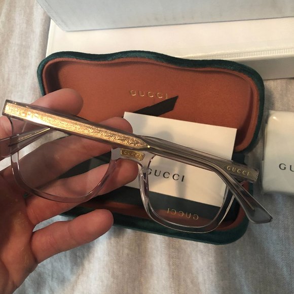 Authentic Gold/Clear Gucci Eyeglasses